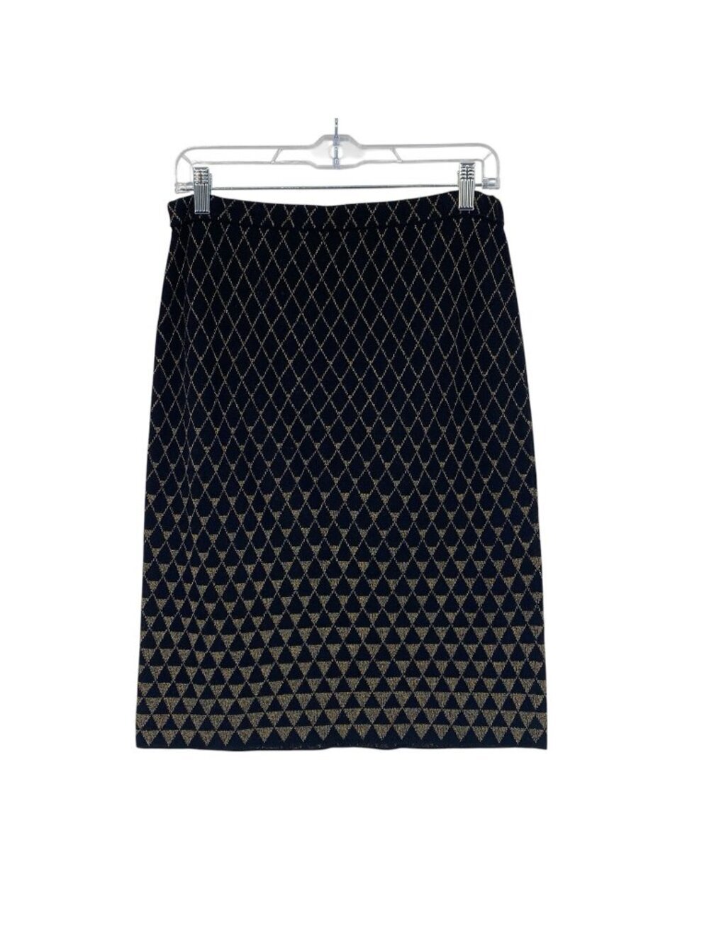 Peruvian Connection Size Small Skirt Black Gold Metallic Geometric Print Pima